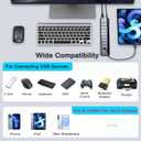 USB Hub 10-Ports, USB Hub Extender Network Splitter Adapter with Powered, for MacBook, PC, Laptop, Mice, Keyboards Only USB Data Transfer Not for Charing