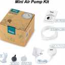hygger Quiet Aquarium Air Pump 1.5 Watt Energy Saving Mini Oxygen Pump for 1-15 Gallon Fish Tank with Accessories White