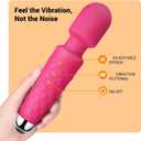 Handheld Massager,Power Wand Wireless Rechargeable Vibrating Massager, Body Massaging for Woman and Back Neck Muscle Aches (Pink)