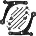 8pc Front Lower Control Arms Kit Fit for 2001-2005 Acura MDX 2003-2005 Honda Pilot with Ball Joints Sway Bar End Links Outer Inner Tie Rods