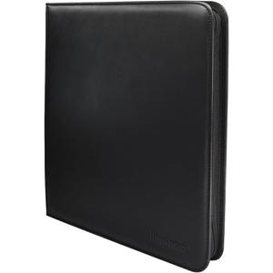 Ultra PRO - Vivid 12-Pocket Zippered PRO-Binder (Black) - Protect and Store your Valuable Gaming cards, Sports cards or Collectible Cards, Store and Protect Up to 480 Cards
