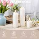 72Pcs White Pillar Candles Bulk, Unscented Dripless Wax Candle Set, 2x3/6/8 Inch Pointed-top