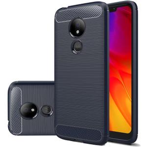 Case for Moto G7 Power/Moto G7 Supra/Moto G7 Optimo Maxx XT1955 Case, Slim Thin Carbon Fiber Phone Case TPU Back Cases Anti-Scratch Shockproof Protective Cover for Motorola Moto G7 Power Blue