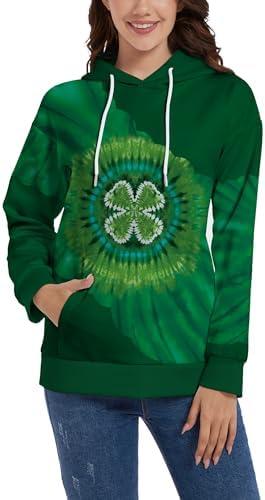 TMSD Women's Mardi Gras St. Patrick's Day Long Sleeve Hoodie with Pocket L