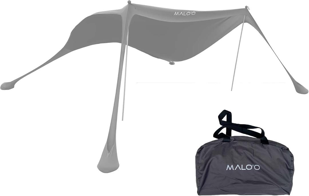 Malo'o DualShade 10x10 Beach Canopy & Vehicle Awning – Exclusive 2-in-1 Sun Shelter, SPF 50 Shade Tent, Car Camping Awning, Carry Bag Included