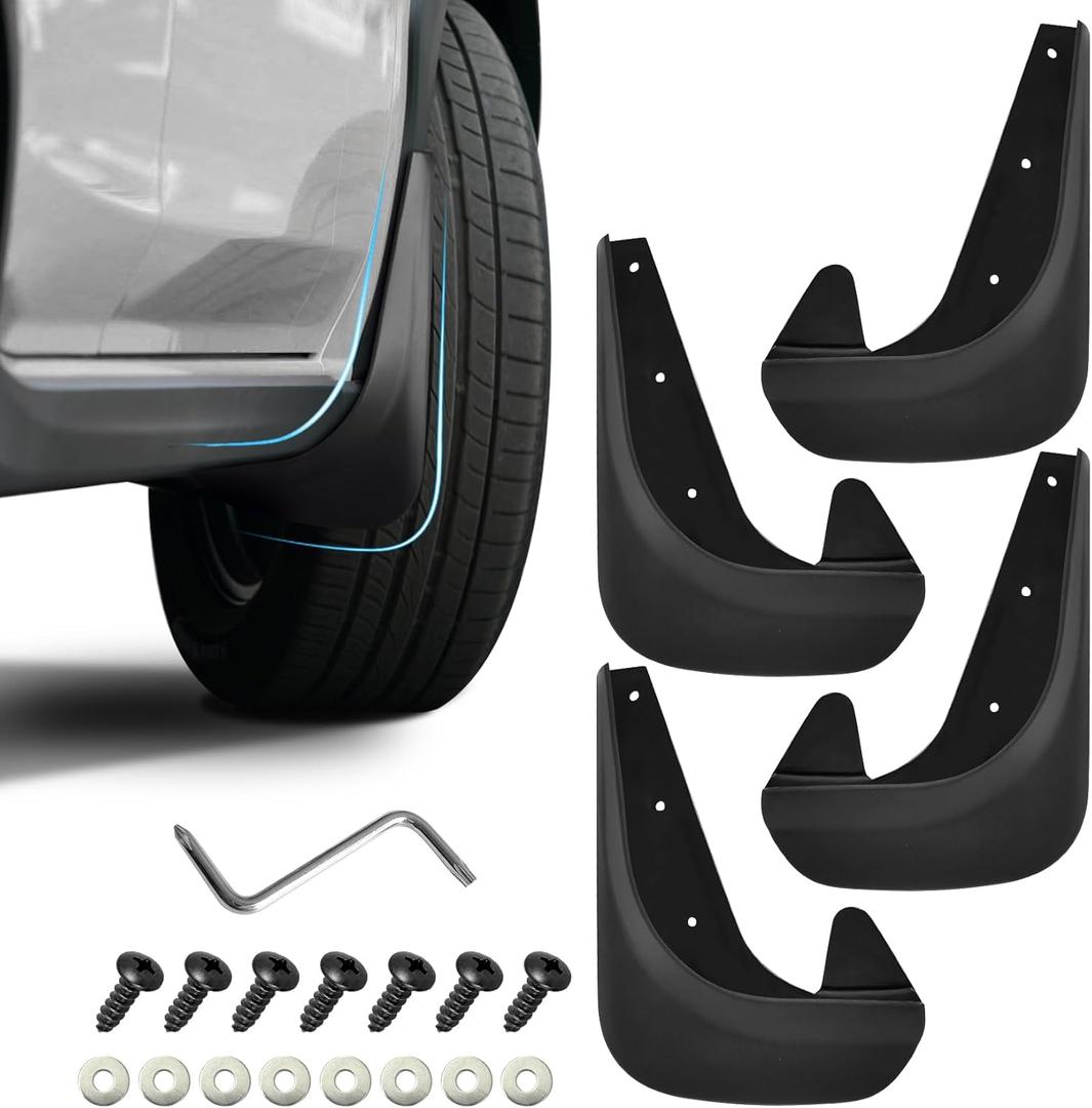 4PCS Car Mud Flaps, Mud Guard, No Drilling No Tape Mudflaps All Weather Protector Mudguards, Front and Rear Side Splash Guards Vehicle Sediment Protection Auto Accessories Universal for Cars