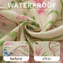 Round Waterproof Tablecloth Linen Textured Table Cloth,Stain and Wrinkle Resistant Washable Fabric Table Cover for Dining, Party, Camping and Outdoor,70InchPink Flower