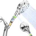 LED Handheld Shower Head with 8-Stage Filtration, High Pressure & 9 Spray Settings  Color Changing Temperature Display, Power Wash Mode, Adjustable Bracket & 69 Stainless Steel Hose