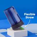 Owala Kids BPA-Free Plastic Tumbler with Spill Resistant Flexible Straw, Easy to Clean, Kids Water Bottle, Great for Travel, Dishwasher Safe, 15 Oz, Navy and Blue (Home Base)