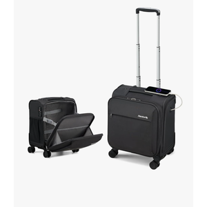 Hanke 16 Inch Underseat Carry On Luggage with Wheels Small Suitcase Softside Luggage Bags for Travel Lightweight Suitcases with Wheels Travel Luggage Personal Item for Men and Women(Black