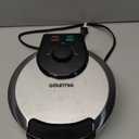 Gourmia Belgian Waffle Maker  Compact Design with Upright Storage, Adjustable Browning, and Easy-Clean Nonstick Ceramic Plates, Stainless Steel