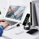 65W Charging Station for Multiple Devices, 5 in 1 Magnetic Wireless Charger Compatible with Magsafe Charger, GaN Foldable Fast Charging Stand