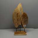 Deco 79 Teak Wood Leaf Handmade Decorative Sculpture Home Decor Statue, Accent Figurine 12" x 5" x 23", Brown