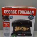 George Foreman 4-Serving Removable Plate Electric Grill and Panini Press, George Tough Non-Stick Coating, Drip Tray Catches Grease, Black