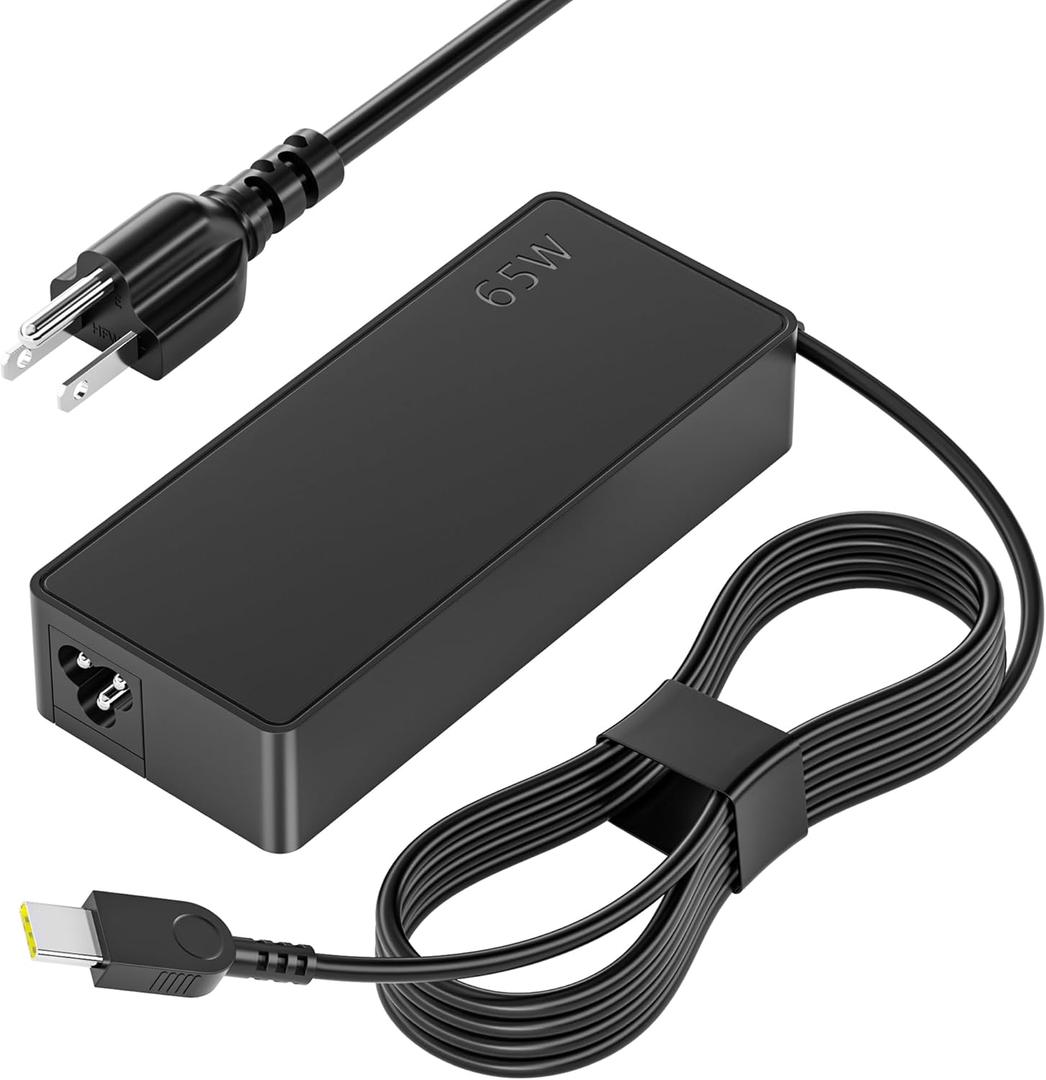 65W USB C Laptop Charger Compatible with Lenovo ThinkPad T14 T14s E14 E15 T480s T490 T580s E480 E580 X1 Carbon, Yoga, Chromebook, ADLX65YDC2A Type C Power Adapter