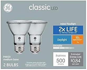 GE Classic 2-Pack 50 W Equivalent Dimmable Daylight Par20 LED Light Fixture Light Bulbs