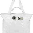 FHELAD Beach Tote Bag for Women Waterproof Sandproof, 15.6" Laptop Compartment, 25L Large Work Shoulder Bag for Office Travel | Zipper is Smooth, Luggage Strap