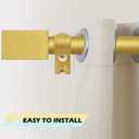 Gold Curtain Rods 66 to 120 Inches(5.5-10 Feet),5/8 inch Splicing Drapery Rods with Cuboid Style Design,Small Curtain Rods Set,Size: 36''-120'',Brass Gold