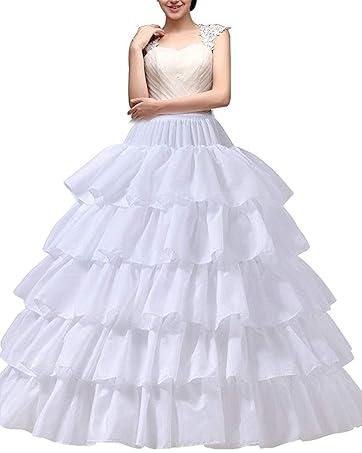 4 Hoops 5 Layers Ball Gown Petticoats Black Petticoat Crinoline Underskirt Big Ruffle Wedding Accessories Tulle One Size, White