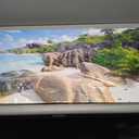 YYYYHPP YP0775 Beach Wall Art Picture Wall Art Stone Coconut Trees on Sands Beach Seascape Scenery Painting Nature Picture for Bedroom Home Office Wall Decor 40x20