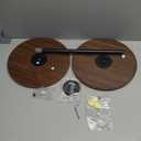 Round Small Side Table, Adjustable-Height Drink Table, Pedestal Martini Stand, Weighted Base Cocktail Table Accent Nightstand for Living Room, Bedroom, Bathroom, Office, Walnut (11.8"D x 11.8"W x 30"H)