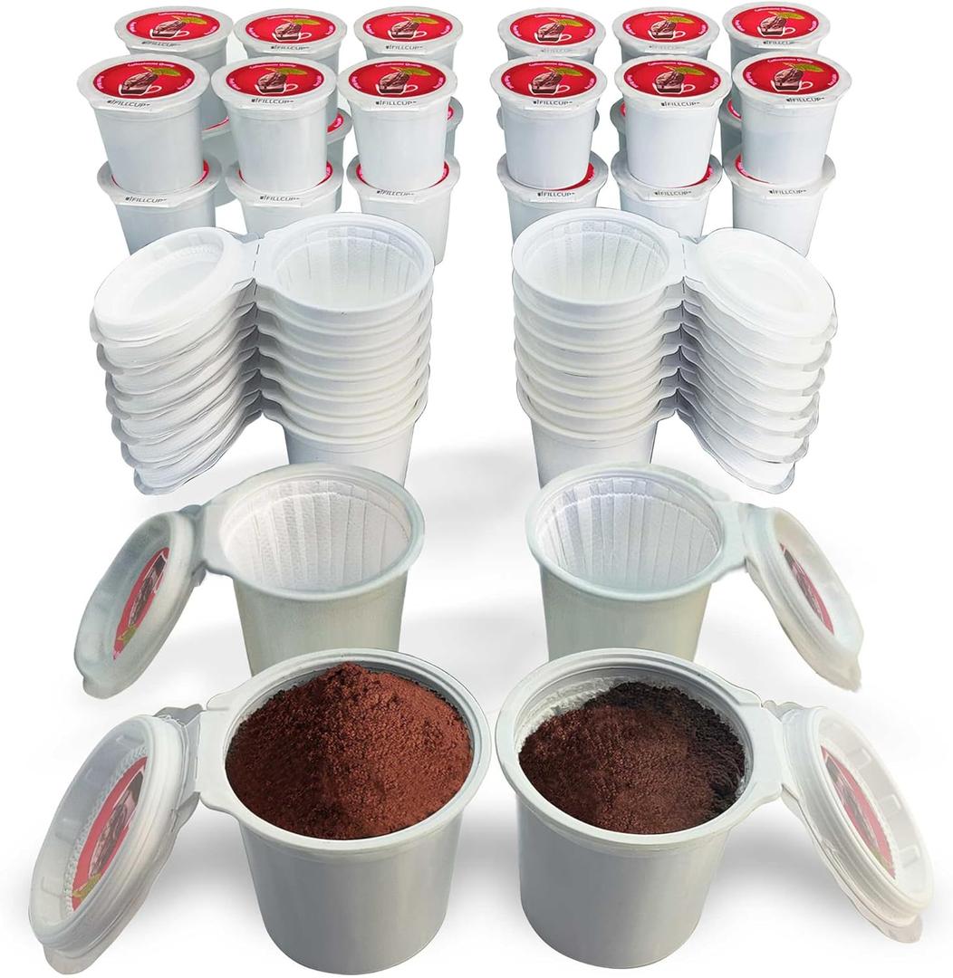 42 iFillCup Fillable K Cups - Ultrafine Filters for Sediment-Free Brew, Universal K Cup Brewer Compatibility, DeepBrew Filter Holds 50% More Coffee for Insanely Rich Brews (Red)