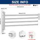 NearMoon Swivel Towel Rack, 19.5" Thicken 304 Stainless Steel 4-Arm Towel Bar, Space Saving Wall Mounted Towel Holder with Hook, Rustproof Swing Out Towel Hanger for Bathroom, Kitchen (Chrome Finish)