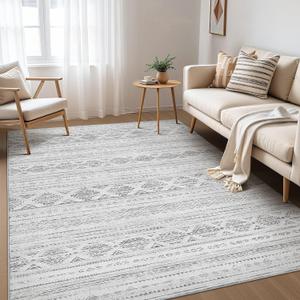 Nakagishi Boho 5x7 Area Rug Living Room Rugs Machine Washable Dark Gray