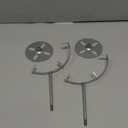 Moxweyeni 2 Pcs Crystal Moon Stand Adjustable Metal Crystal Display Holder Moon Shaped Small Display Easel Stands for Gemstones Geodes Mineral Agate Home Office Decor (Silver)