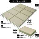 EMOOR Japanese Tatami Mat Queen Natural Rush Grass (Undyed), Foldable Igusa Mattress Floor Sleeping Japanese Futon Mattress Meditation Yoga Zen, 5'2" x 6'7" (Rectangular)