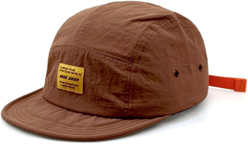 5 Panel Hat, Short Brim Quick Drying Baseball Cap with Embroidery for Outdoor Sports (One Size, Brown)
