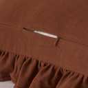 Kevin Textile 12x20 Inch Lumbar Pillow Cover 1 Pack 100% Cotton Lace Ruffles Scalloped Decorative Rectangle Cushion Case Soft Pillow for Bedding Couch Sofa, Brown