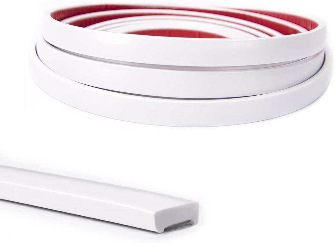 Art3d 30 Ft Peel and Stick Flexible Vinyl Molding Trim for Wall Tile Edges, Kitchen backsplash, Mirrior Frame in Mirror in White (30 Feet, White)