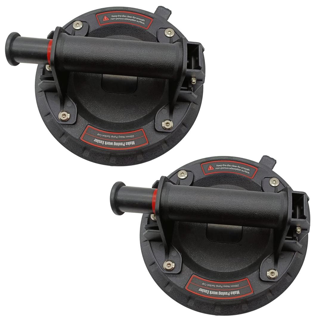 Glass Suction Cups to Lift Large Glass Heavy Duty Vacuum Suction Cups with Protective Cover for Lifting Tile,Granite,Window,Windshield.165-330lbs Load Capacity 2 Pack 8" Red