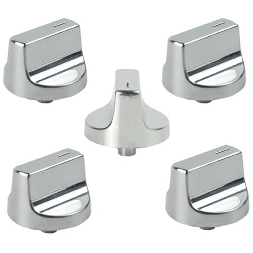 5 Pcs W10850010 Stove Knobs Replacment for Whirlpool Stove Knobs W 10850010 Replaces W11366438 W11084623 W11084624 Gas Stove Range Surface Burner Control Knobs