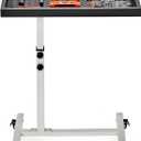 Adjustable Work Table with Wheels, Mechanic Rolling Tool Tray Table for Garage Repair Shops DIY, 220LBS Capacity Mobile Heavy Duty Steel Tool Cart (Gray)