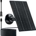 Zivif Solar Panel for Security Camera, 4W Solar Charger with Micro USB/USB-C Plug with Rechargeable Battery Cameras, IP65 Waterproof, 360 Adjustable Mount & 9.8ft Cable, 1 Pack