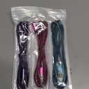 Teeind USB Type C Cable 2.1A Fast Charging: [90 Degree/6ft/3Pack] Nylon USB C Cord Right Angle Compatible with Samsung Galaxy S23/S22/9/Note 10, USB C Charger-Blue/Magenta/Purple