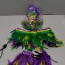 4 Pcs Mardi Gras Outfit for Women Carnival Real Feather Boa Wrap Costume Accessories Feather Cape Wrist Cuffs Mask