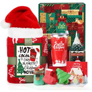 Christmas Gifts for Women, 20oz Xmas Tumbler Gifts Basket for Mom, Wife, Girlfriend, Sister, Coworkers, Teacher, Nurse, neighbor, Unique Holiday Gift Set Basket for Women Who Have Everything