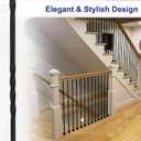 Sidasu 10-Pack 44" x 1/2" Wrought Iron Balusters for Stairs, Double Twist Hollow Metal Stair Spindles with Swivel Shoes, Black Decorative Staircase Baluster Set