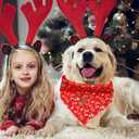 2 x Lionheart glory Dog Bandana 1 Pack Washable Soft Cotton Christmas Bibs Scarf, Adjustable Kerchief Square Dog Bandanas for Large Dogs Red Bandanas