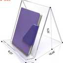 Acrylic Book Stand Clear Display Easel for 8.511 Cookbooks, Tablets & Magazines, 5mm Thick Transparent Holder for Photo, Plate & Vinyl, 8.27W x 9.25H x 10.24D