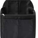 Surblue Backpack Organizer Insert Liner Hanging Travel Rucksack Purse and Handbag Insert Pocket, High-capacity Divider Foldable Nylon Shoulder Bag Organizer for Men and Women, (Black, M)