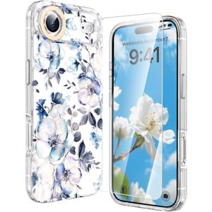 MILPROX Compatible with iPhone Air Case Floral - Flowers Girly Design for Women Girls - Clear Elegant Pretty Aesthetic Classy Retro Phone Cover for iPhone 17 Air 6.5'' - Blossom
