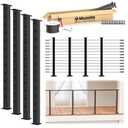 Muzata 15ft-20ft Complete Set 42" Cable Railing Post Kit Include 4Pack Black Cable Deck Railing Posts PS02, 250ft Wire Rope, Swageless Cable Railing System DIY Kit (No Handrail) RWS2 BH4L (42")