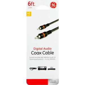 GE Digital Audio Coax Cable - 6 FT, 1.0 CT