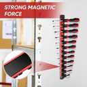 6-Piece Magnetic Socket Organizer Set with Magnetic Wrench and Screwdriver Holder, 1/2", 3/8", 1/4" Drive Tool Storage, 36-Slot for Screwdrivers and Wrenches (Tools Not Included) (Red)