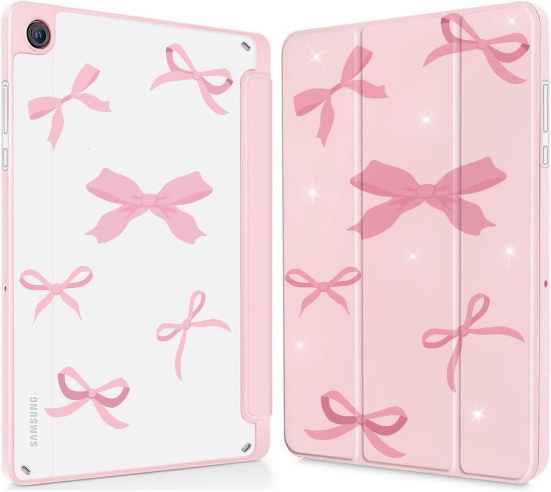 Case for Samsung Galaxy Tab A11+ Plus 11 Inch 2026 / A9+ Plus 2023, Slim Shockproof Clear Transparent Back Protective Cover with Pen Holder,Auto Wake/Sleep, Pink
