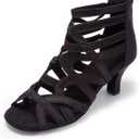 Ballroom Dance Shoes for Women Salsa Latin Wedding Party Boots 2 1/2 inch Heel S206 (size: 9.5)